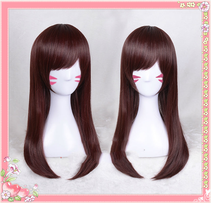 stunning D.Va Songhana Chestnut Cosplay Wig