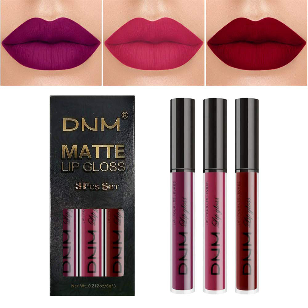 ALL Color Variation DNM Non-Stick Lip Gloss 3-Piece Set - Matte Metallic (Multiple different color packs) see options