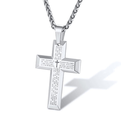 Supcare Cross Necklace for Men With Bible Verse