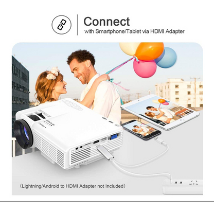 (HOT!!) 1080p Hd Portable Projector ((3600)) lumens!!! High-Brightness, High-Definition, (Projection Size: 32 - 170 cm) built-in speaker!
