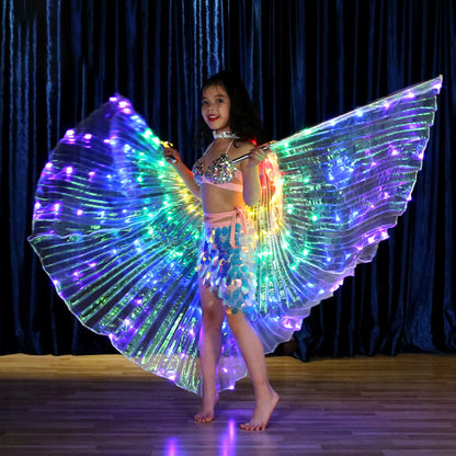 LED Glow Wings for Belly Dance, Fluorescent Butterfly Cape