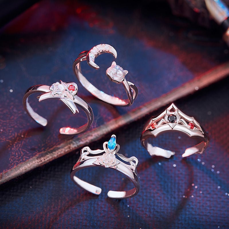 Beautiful Anime Alloy Ring Decoration (stainless steel color)