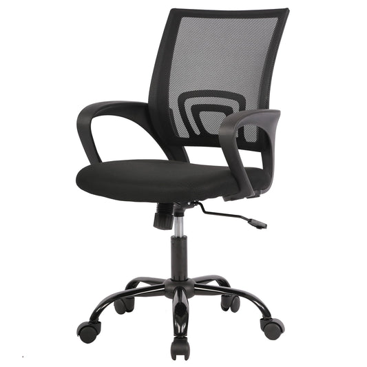 PayLessHere Office Chair Computer Chair Ergonomic Cheap Desk Chair Adjustable Comfortable Mid Back Task Rolling Swivel Chair with Lumbar Support for Home Office Desk Black
