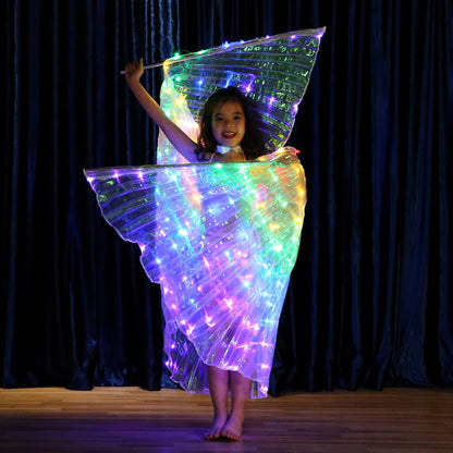 LED Glow Wings for Belly Dance, Fluorescent Butterfly Cape