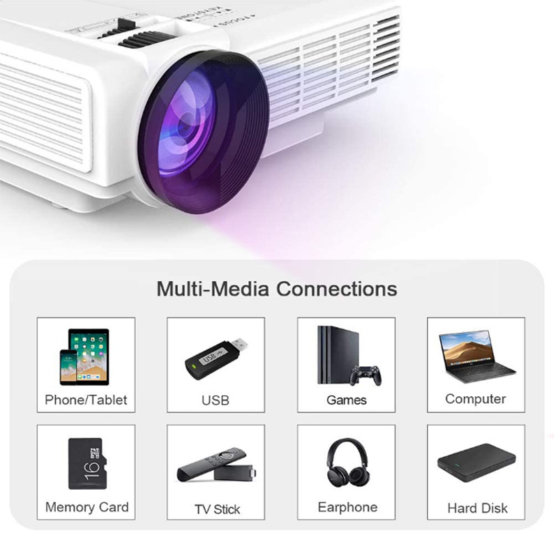 (HOT!!) 1080p Hd Portable Projector ((3600)) lumens!!! High-Brightness, High-Definition, (Projection Size: 32 - 170 cm) built-in speaker!