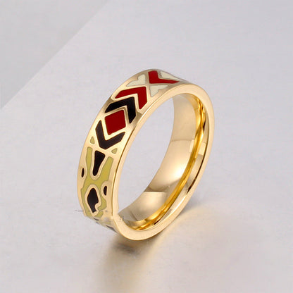 Ethnic Style Popular Retro Enamel Ring