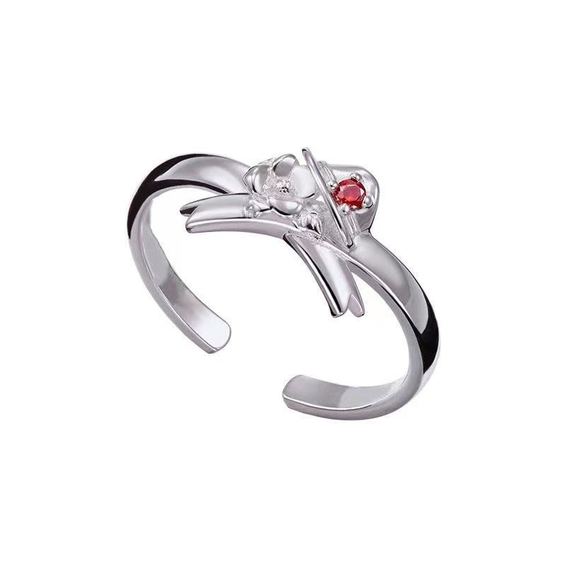 Beautiful Anime Alloy Ring Decoration (stainless steel color)