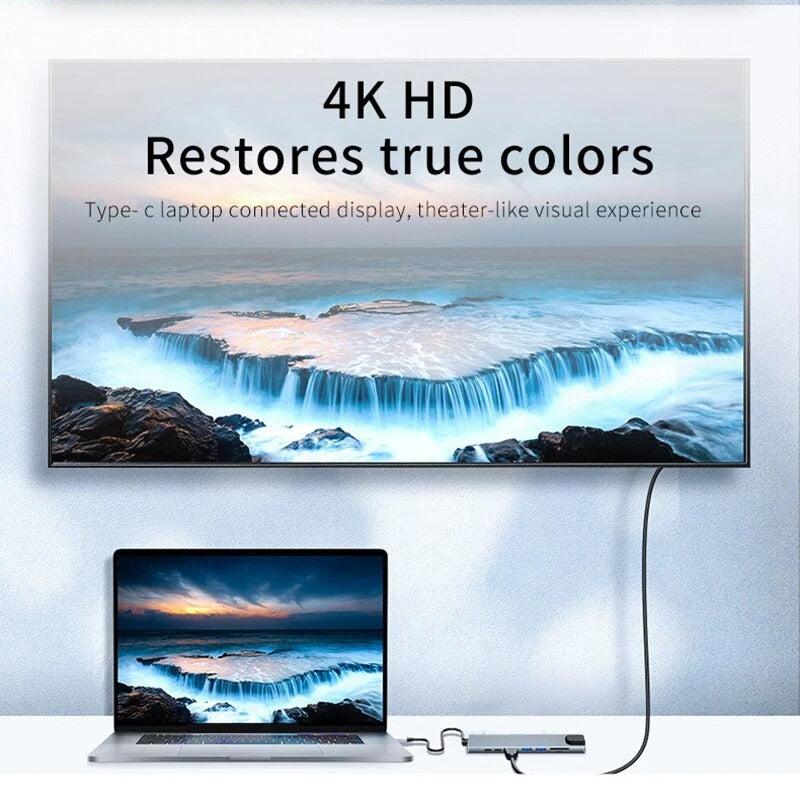 8-in-1 USB C Hub with 4K HDMI and Card Reader