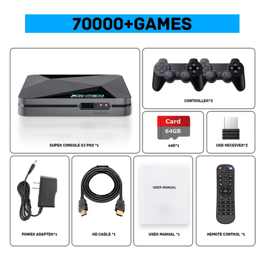 KINHANK X2 PRO 64G-128GB COMPACT PLUG AND PLAY TV CONSOLE! (70,000 GAMES) PRE DOWNLOADED (THE TOP 3!) on the market!
