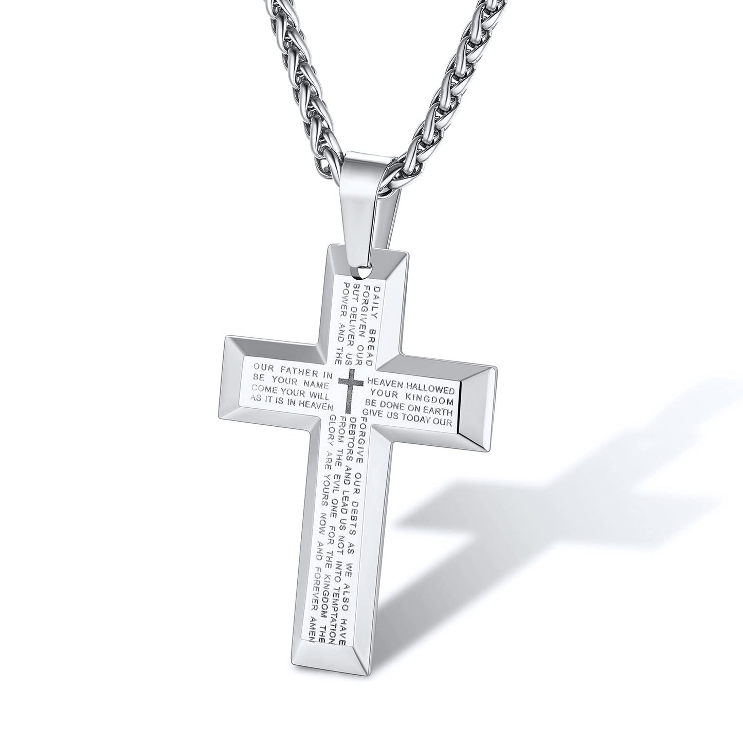 Supcare Cross Necklace for Men With Bible Verse