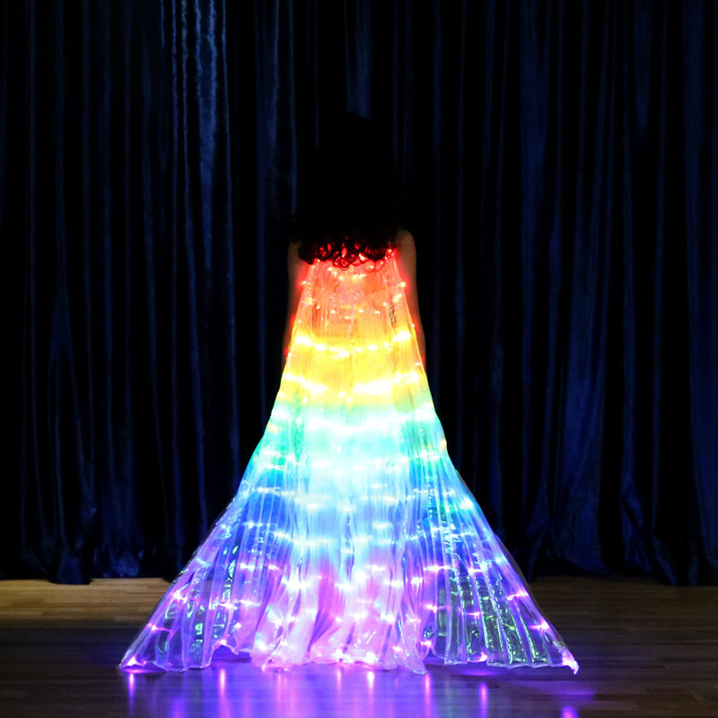 LED Glow Wings for Belly Dance, Fluorescent Butterfly Cape