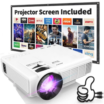 (HOT!!) 1080p Hd Portable Projector ((3600)) lumens!!! High-Brightness, High-Definition, (Projection Size: 32 - 170 cm) built-in speaker!