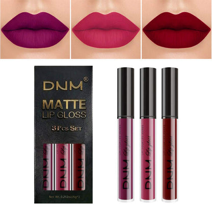 ALL Color Variation DNM Non-Stick Lip Gloss 3-Piece Set - Matte Metallic (Multiple different color packs) see options