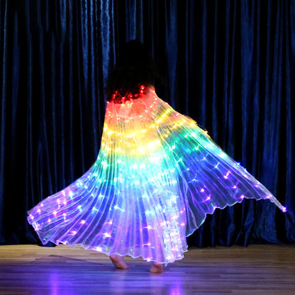 LED Glow Wings for Belly Dance, Fluorescent Butterfly Cape