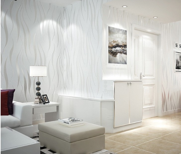 Eco-Friendly Wave Pattern Non-Woven Wallpaper 3D Design